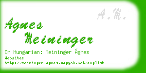 agnes meininger business card